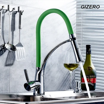 GIZERO Kitchen Pull Out Faucet Chrome Polished Green Color High Quality Deck Mounted Single Handle Kitchen Flexible Faucet ZR667
GIZERO Kitchen Pull Out Faucet Chrome Polished Green Color High Quality Deck Mounted Single Handle Kitchen Flexible Faucet ZR667