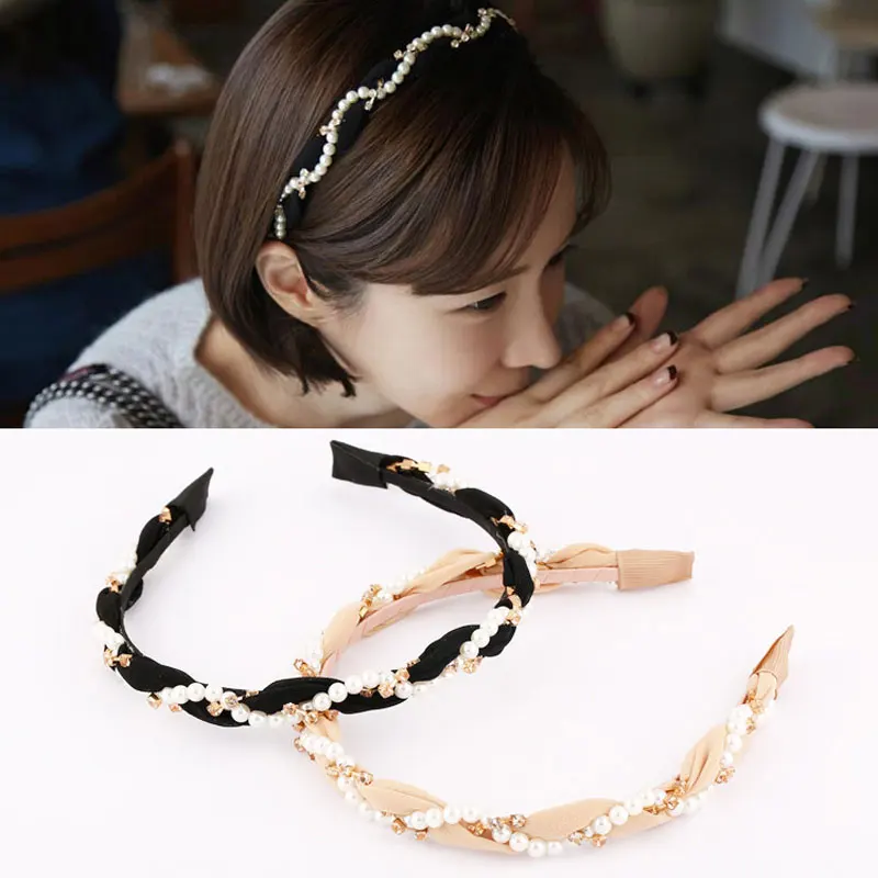 M MISM Pearl Rhinestones Chain Fabric Hair bands Elegant Headband Hair Accessories Hair Hoop for Women Girls Korean Style
M MISM Pearl Rhinestones Chain Fabric Hair bands Elegant Headband Hair Accessories Hair Hoop for Women Girls Korean Style