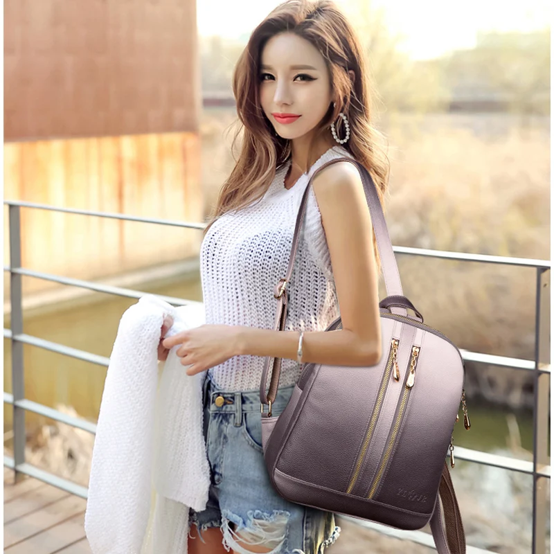 2019 Women Leather Backpacks For Girls Sac a Dos School Backpack Female Travel Shoulder Bagpack Ladies Casual Daypacks Mochilas 13