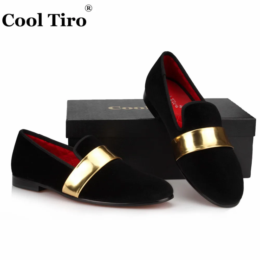 Black Velvet Loafers with Gold belt (6)