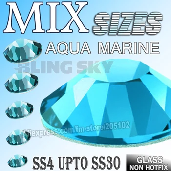Mix Sizes SS3-SS30 Aqua Marine Non Hot Fix Rhinestones crystals strass glitters strass for design Decorations decor manicure art
Mix Sizes SS3-SS30 Aqua Marine Non Hot Fix Rhinestones crystals strass glitters strass for design Decorations decor manicure art