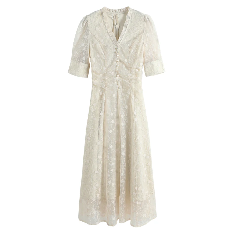 Summer new Elegant Lace Long Dress Casual V-Neck Half Sleeve Ankle-Length dress temperament Chiffon Floral dress women
Summer new Elegant Lace Long Dress Casual V-Neck Half Sleeve Ankle-Length dress temperament Chiffon Floral dress women