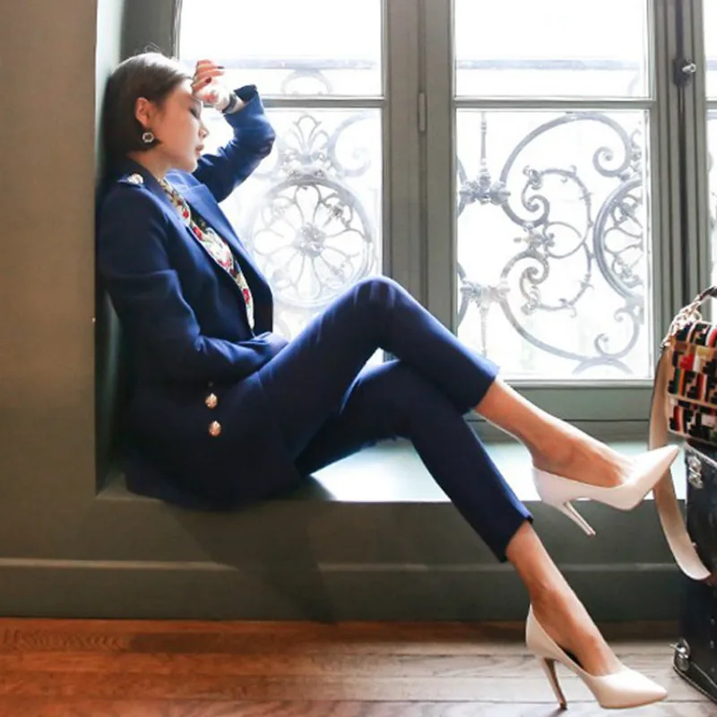 Set female facilities OL two-piece 2019 spring and autumn new ladies temperament women's small suit + slim waist pants suit
Set female facilities OL two-piece 2019 spring and autumn new ladies temperament women's small suit + slim waist pants suit