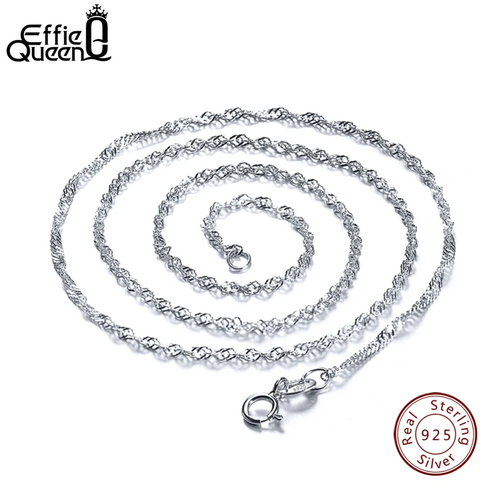 Effie Queen 925 Sterling Silver Lobster Clasp Adjustable Simple Chain Fashion Necklace Jewelry DSC02
Effie Queen 925 Sterling Silver Lobster Clasp Adjustable Simple Chain Fashion Necklace Jewelry DSC02