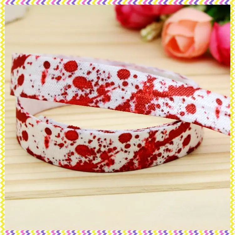 DHK 5/8'' 5yards Fold Elastic FOE blood spatter printed headband headwear hair band diy decoration OEM Wholesale C126
DHK 5/8'' 5yards Fold Elastic FOE blood spatter printed headband headwear hair band diy decoration OEM Wholesale C126