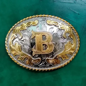 1 Pcs Silver Lace Golden B Initial Letter Luxury Men Western Cowboy Cowgirl Belt Buckle
1 Pcs Silver Lace Golden B Initial Letter Luxury Men Western Cowboy Cowgirl Belt Buckle