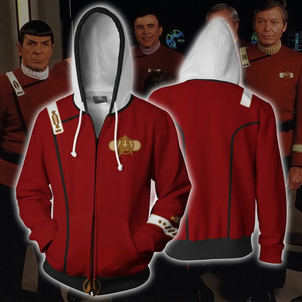 Star Trek II The Wrath of Khan Men Hoodie Boys Zipper Jacket Coat Cosplay Sweatshirt Costumes Spring Autumn Coat
Star Trek II The Wrath of Khan Men Hoodie Boys Zipper Jacket Coat Cosplay Sweatshirt Costumes Spring Autumn Coat