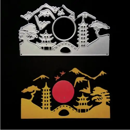 Sunset Pagoda Brige Tree Flying Birds Beautiful View Metal Cutting Dies Paper-cut Stencils DIY Scrapbooking Album Paper Card
Sunset Pagoda Brige Tree Flying Birds Beautiful View Metal Cutting Dies Paper-cut Stencils DIY Scrapbooking Album Paper Card