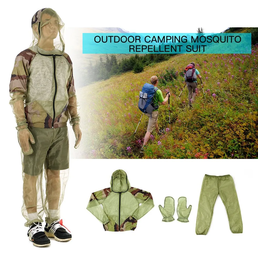 Outdoor Mosquito Repellent Suit Bug Jacket Mesh Hooded Suits Hunting Fishing Jacket Insect Protective Mesh Shirt Gloves Pants
Outdoor Mosquito Repellent Suit Bug Jacket Mesh Hooded Suits Hunting Fishing Jacket Insect Protective Mesh Shirt Gloves Pants