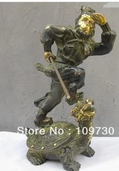 00310 China Folk Classic Bronze gild Sun Wu kong Monkey King on Dragon Turtle statue
00310 China Folk Classic Bronze gild Sun Wu kong Monkey King on Dragon Turtle statue