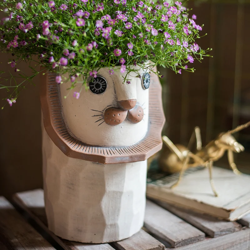 Garden Decor Courtyard Nordic Creative Cartoon Lion Head Portrait Garden Park Landscape Outdoor Landscape Art Cement Flower Pot
Garden Decor Courtyard Nordic Creative Cartoon Lion Head Portrait Garden Park Landscape Outdoor Landscape Art Cement Flower Pot