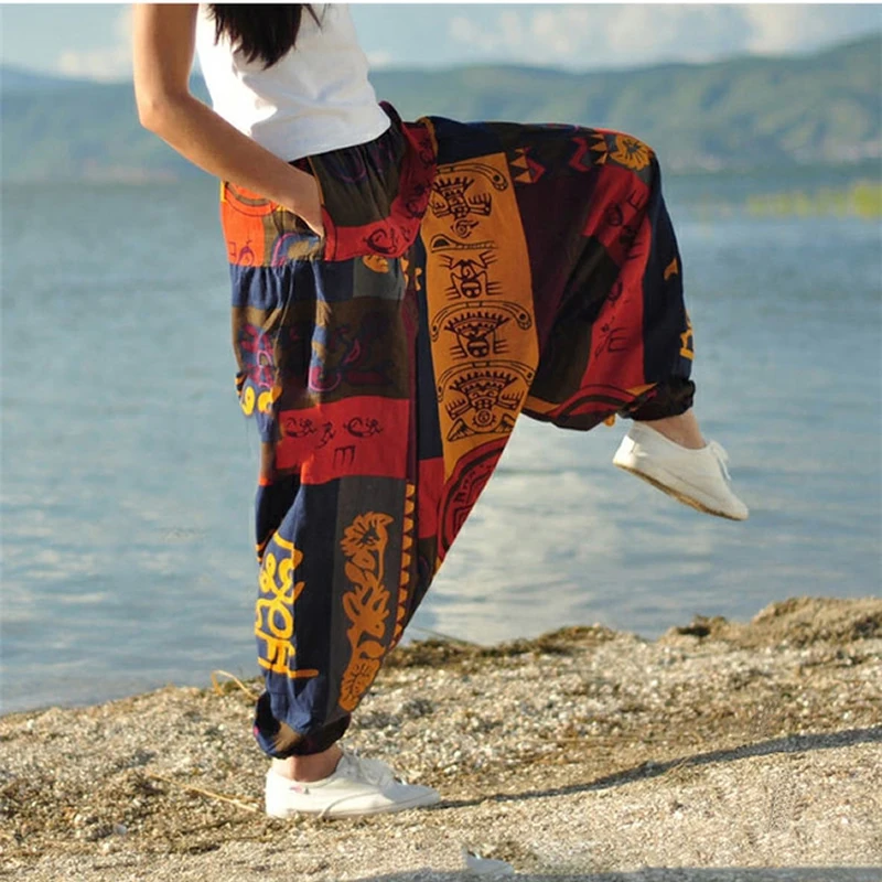 Baggy Harem Pants Women Causal Print Hippie Joggers Cross-Pants Loose Trousers Aladdin Lantern Wide Leg Cotton Linen Pants Plus
Baggy Harem Pants Women Causal Print Hippie Joggers Cross-Pants Loose Trousers Aladdin Lantern Wide Leg Cotton Linen Pants Plus