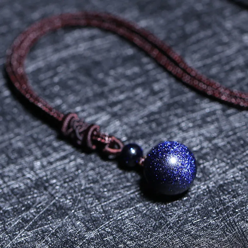 Natural Blue Sandstone beads Necklaces for Woman Beaded Starry sky Good Luck Bead Pendant Rope Chain Necklace Handmade Jewelry
Natural Blue Sandstone beads Necklaces for Woman Beaded Starry sky Good Luck Bead Pendant Rope Chain Necklace Handmade Jewelry
