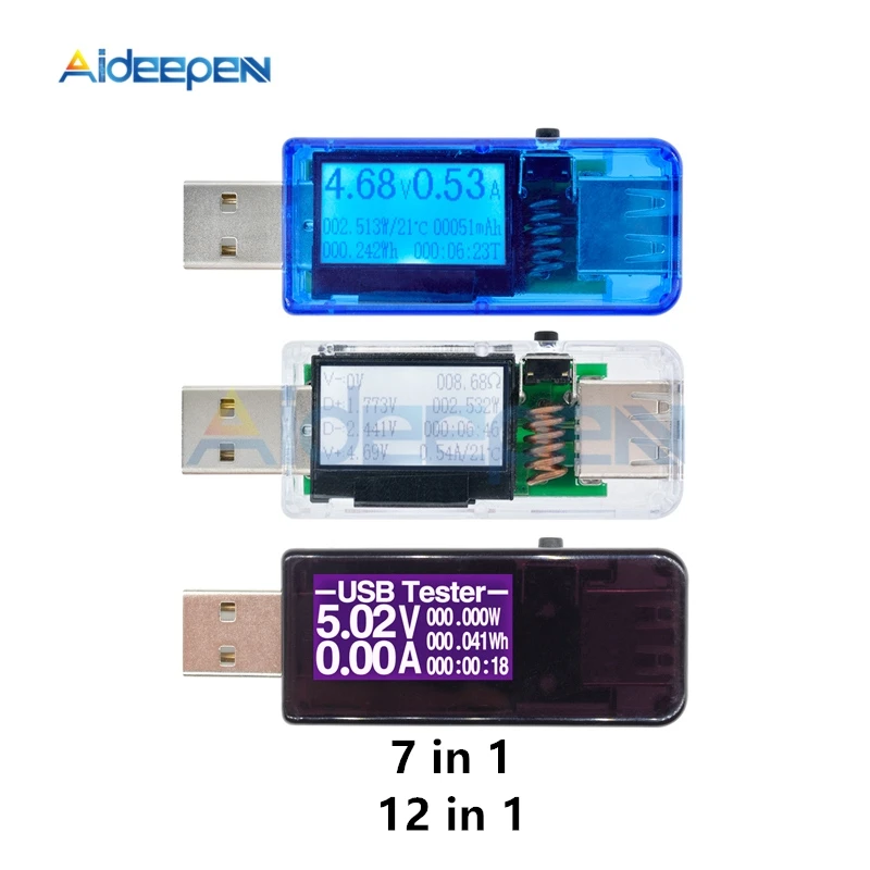 12 in 1 USB LCD Multifunction Tester Digital Voltmeter Ammeter Power Energy Capacity Meter Detector Power Bank Charger Indicator
12 in 1 USB LCD Multifunction Tester Digital Voltmeter Ammeter Power Energy Capacity Meter Detector Power Bank Charger Indicator