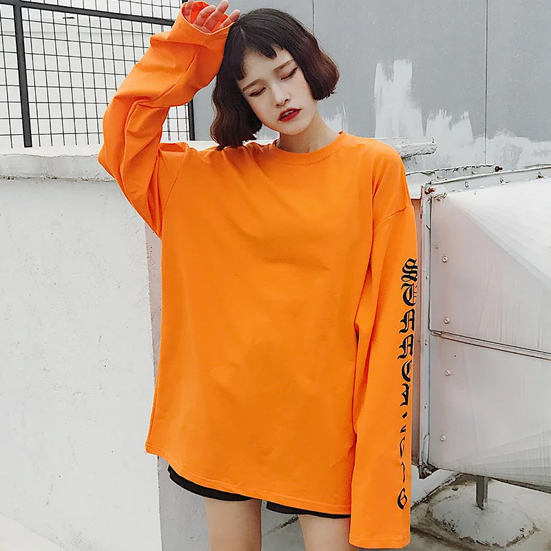 Fashion Women Casual Full Sleeve T Shirt Loose O-Neck Solid Color Casual Harajuku Letter Print Oversize Tops For Teens Tshirts
Fashion Women Casual Full Sleeve T Shirt Loose O-Neck Solid Color Casual Harajuku Letter Print Oversize Tops For Teens Tshirts