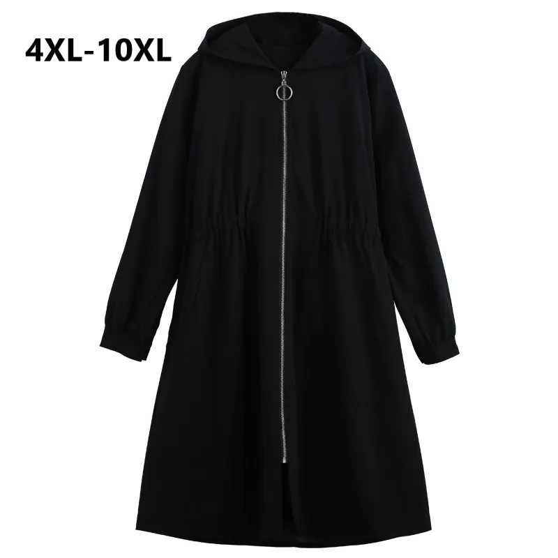 Plus Size 10XL Women Windbreaker Coat 2018 Autumn Winter Slim Long Trench Coats Women Black Hooded Overcoat Trenchcoat Vrouwen
Plus Size 10XL Women Windbreaker Coat 2018 Autumn Winter Slim Long Trench Coats Women Black Hooded Overcoat Trenchcoat Vrouwen