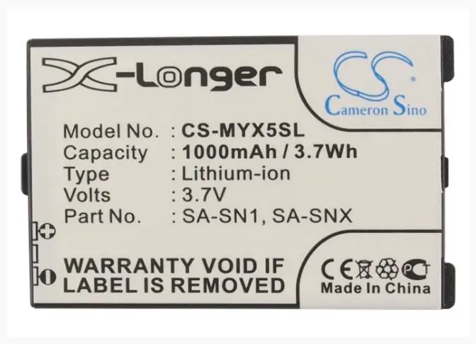 Cameron Sino 1000mAh battery for SAGEM MYX3 MY-X3 MYX3D MYX5 MY-X5 MY-X5M 188973731 251165224 SA-SNX
Cameron Sino 1000mAh battery for SAGEM MYX3 MY-X3 MYX3D MYX5 MY-X5 MY-X5M 188973731 251165224 SA-SNX