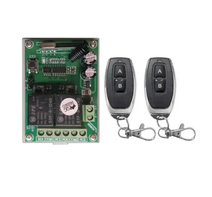 Universal DC 24V 10 A 2 Channel RF Wireless Remote Control switch Receiver & Transmitter learning code
Universal DC 24V 10 A 2 Channel RF Wireless Remote Control switch Receiver & Transmitter learning code