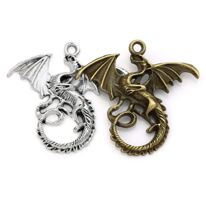 5pcs Antique Silver Plated Fire Dragon Charms Pendants for Jewelry Making Findings DIY Handmade Craft 43x45mm
5pcs Antique Silver Plated Fire Dragon Charms Pendants for Jewelry Making Findings DIY Handmade Craft 43x45mm
