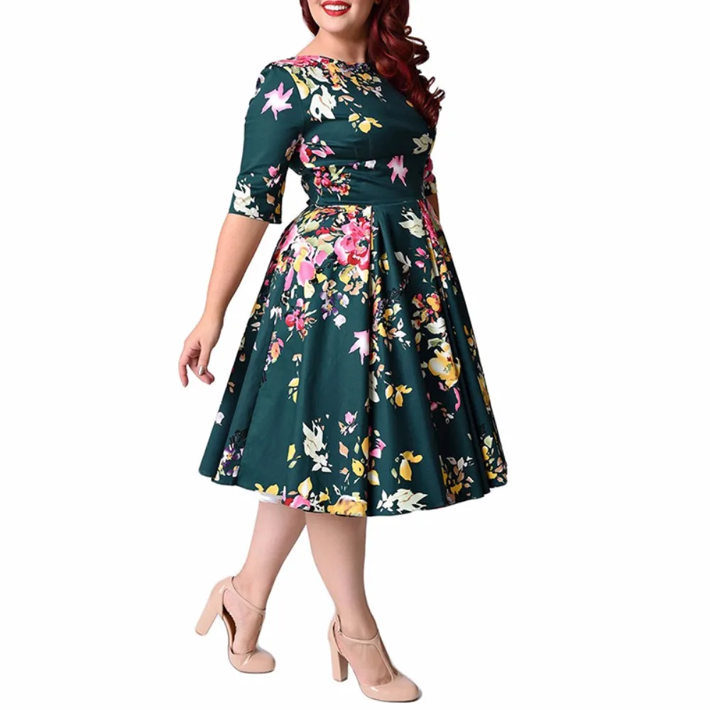 Large Size 9XL Party Gown Wedding Loose Women Dress Vintage Zipper Floral Print Tunic Big Swing Dress Plus Size Party Dress
Large Size 9XL Party Gown Wedding Loose Women Dress Vintage Zipper Floral Print Tunic Big Swing Dress Plus Size Party Dress