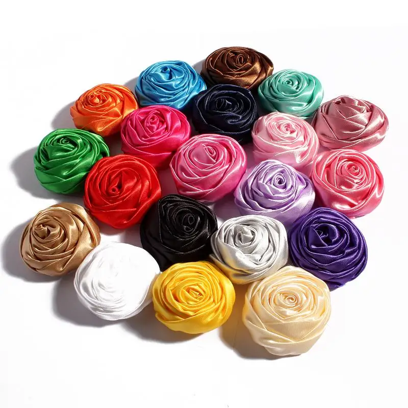 200pcs/lot 5CM 20Colors Novelty Artificial Soft Satins Ribbon Rolled Rose Fabric Flowers For Headbands Children Hair Accessories
200pcs/lot 5CM 20Colors Novelty Artificial Soft Satins Ribbon Rolled Rose Fabric Flowers For Headbands Children Hair Accessories