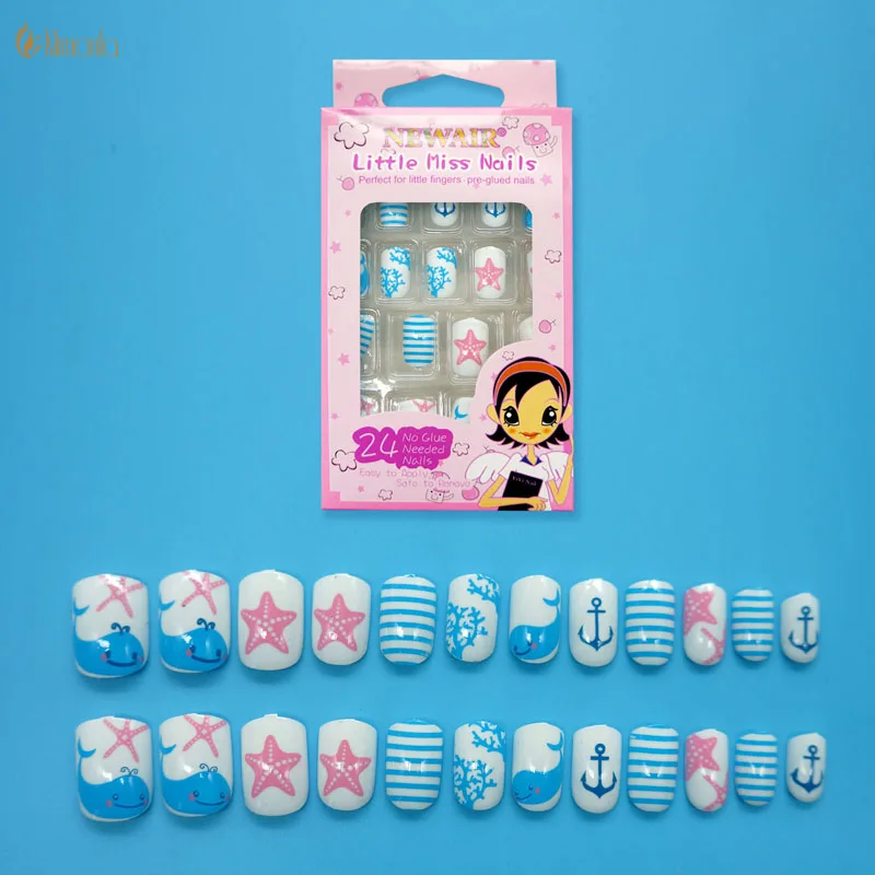 24Pcs/set Blue Starfish Fake Nails Full Cover Pre-glue Children False Nail Tips with Cute Dolphin for Manicure Tools Hot Sales
24Pcs/set Blue Starfish Fake Nails Full Cover Pre-glue Children False Nail Tips with Cute Dolphin for Manicure Tools Hot Sales