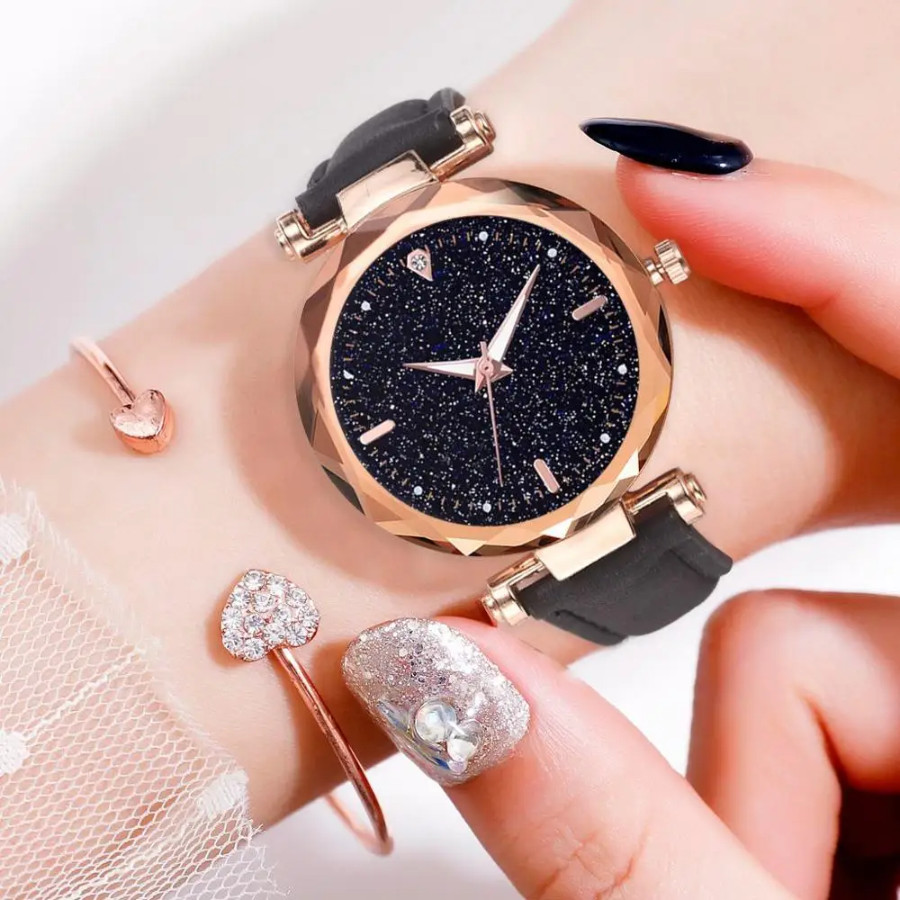 New Rhinestone Watches Ladies Dress Starry Sky Watch Woman Rose Gold Bracelet Roman Numerals Wristwatch Relogio bayan kol saati
New Rhinestone Watches Ladies Dress Starry Sky Watch Woman Rose Gold Bracelet Roman Numerals Wristwatch Relogio bayan kol saati