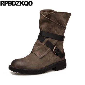 Trend Vintage Round Toe Platform Luxury Brand Shoes Women Chunky Fall Boots Black Retro Genuine Leather Comfortable Mid Calf
Trend Vintage Round Toe Platform Luxury Brand Shoes Women Chunky Fall Boots Black Retro Genuine Leather Comfortable Mid Calf
