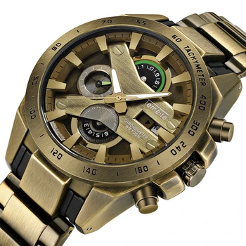 Top Brand Luxury Quartz Watch Men Waterproof Antique Copper Stainless Steel Sport Watch Men Big Dial Chronograph Wristwatch
Top Brand Luxury Quartz Watch Men Waterproof Antique Copper Stainless Steel Sport Watch Men Big Dial Chronograph Wristwatch