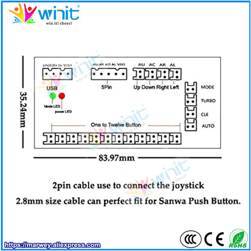 DIY arcade joystick buttons kit (6)
