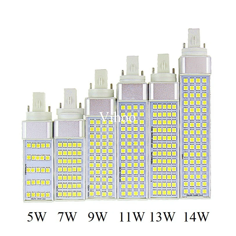 

Lampada 5W 7W 9W 11W 13W 14W G23 E27 G24 LED Corn Bulb Lamp Aluminum Spotlight 180 Degree 85-265V Horizontal Plug Light lighting