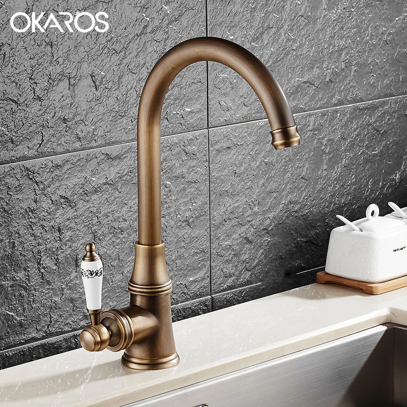 OKAROS Kitchen Faucet Water Tap 360 Degree Rotation Solid Brass Single Handle Hot Cold Water Vessel Sink Basin Tap Mixer
OKAROS Kitchen Faucet Water Tap 360 Degree Rotation Solid Brass Single Handle Hot Cold Water Vessel Sink Basin Tap Mixer
