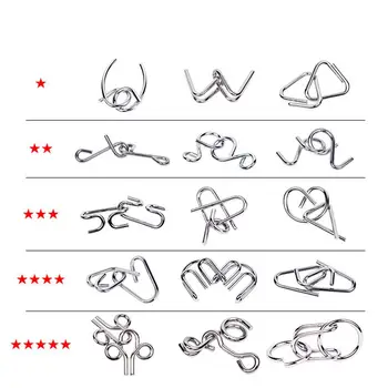 LeadingStar 15 Pcs/Set IQ Metal Puzzle Mind Brain Teaser Magic Wire Puzzles Game Toys for Children Adults Kids
LeadingStar 15 Pcs/Set IQ Metal Puzzle Mind Brain Teaser Magic Wire Puzzles Game Toys for Children Adults Kids