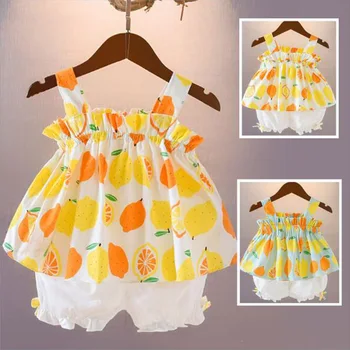 KISBINI Summer Baby Girls Kid Clothing Sets Short Sleeve Sling+Shorts Lemon Cartoon Newborn Toddler Cotton Children Clothing
KISBINI Summer Baby Girls Kid Clothing Sets Short Sleeve Sling+Shorts Lemon Cartoon Newborn Toddler Cotton Children Clothing