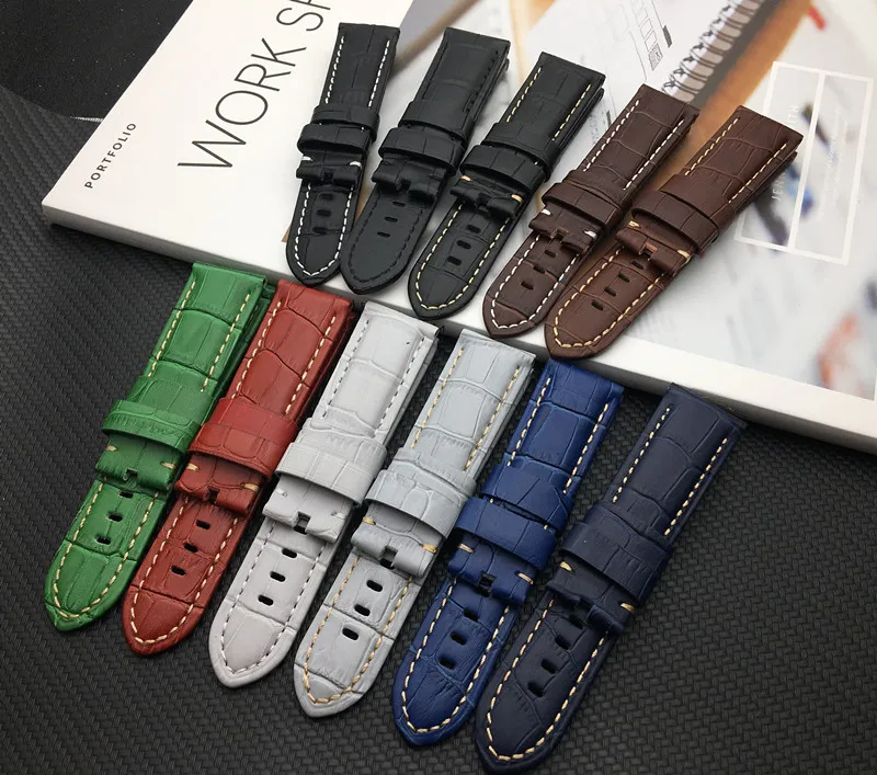 Luxury Brand 22mm 24mm 26mm Black Brown Blue Green Italy Calf Leather Watchband for PAM441 for Panerai strap watch band tools
Luxury Brand 22mm 24mm 26mm Black Brown Blue Green Italy Calf Leather Watchband for PAM441 for Panerai strap watch band tools