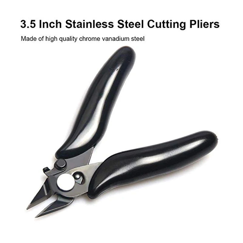 9REIZ Diagonal Pliers Mini Wire Flush Cutter 3.5 Inch Micro Diagonal Cutting Pliers Wires Insulating Rubber Handle Model Pliers
