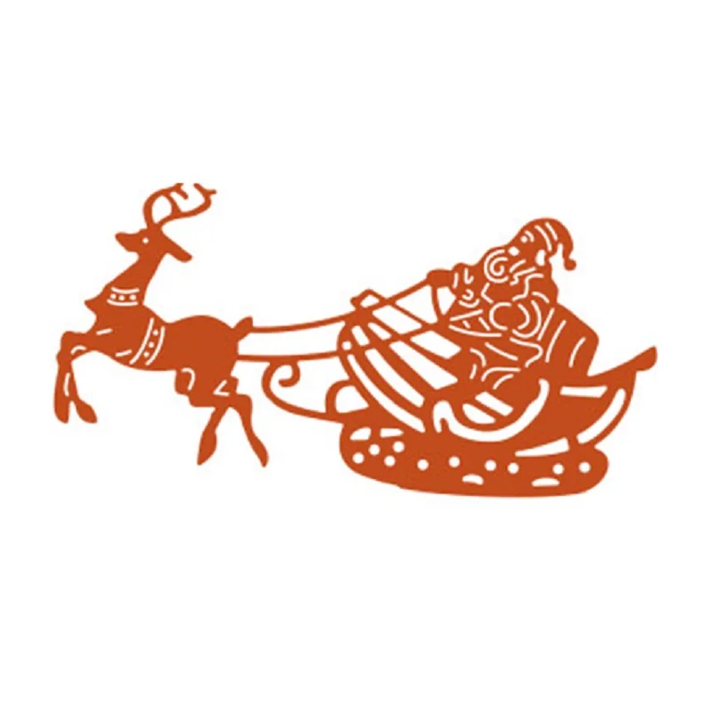 Corte De Metales Die Navidad Trineo con presenta Santa Reno Die