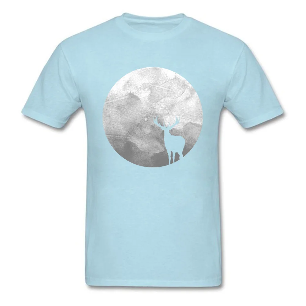 Men Designer Fitness Tight Tops Shirts Crewneck VALENTINE DAY Pure Cotton T Shirts Hip hop Short Sleeve Deer Moon Tops Shirt Deer Moon light