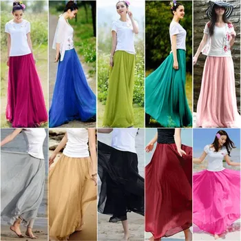 Fashion skirt Women Ladies skirt Elastic Waist Chiffon Long Maxi Beach Gonna donna Falda de mujer
Fashion skirt Women Ladies skirt Elastic Waist Chiffon Long Maxi Beach Gonna donna Falda de mujer