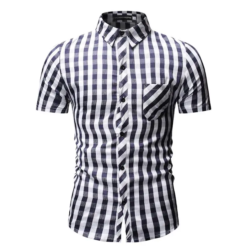 Plaid Shirt Men Short sleeve Social Shirt for Men Business Casual Blouse Mens clothing Slim fit New Blue Red Gray
Plaid Shirt Men Short sleeve Social Shirt for Men Business Casual Blouse Mens clothing Slim fit New Blue Red Gray
