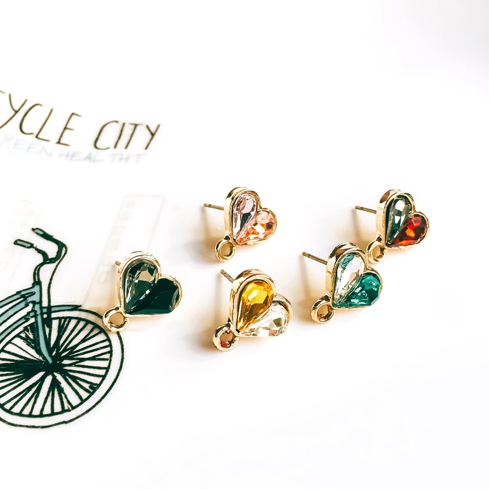 Rhinestone Crystal KC Gold Plated Heart Stud Earrings Ear Accessories Jewelry Component Diy Material Handmade 6pcs
Rhinestone Crystal KC Gold Plated Heart Stud Earrings Ear Accessories Jewelry Component Diy Material Handmade 6pcs