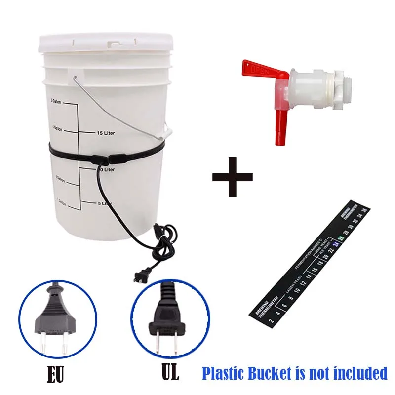 Homebrew Plastic Fermenter Kit EU/UL Plug Brew Belt Digital Adhesive Stick Thermometer Bottling Spigot Kit
Homebrew Plastic Fermenter Kit EU/UL Plug Brew Belt Digital Adhesive Stick Thermometer Bottling Spigot Kit