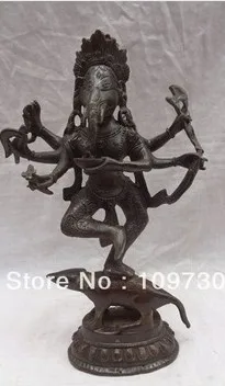 00666 11" Chinese Bronze 6 Arms Ganapati Ganesh Lord Ganesha Buddha On Mouse Statue
00666 11" Chinese Bronze 6 Arms Ganapati Ganesh Lord Ganesha Buddha On Mouse Statue