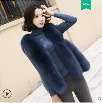 Fur vest female autumn and winter new imitation fox fur long dark buckle V-neck fashion temperament vest
Fur vest female autumn and winter new imitation fox fur long dark buckle V-neck fashion temperament vest
