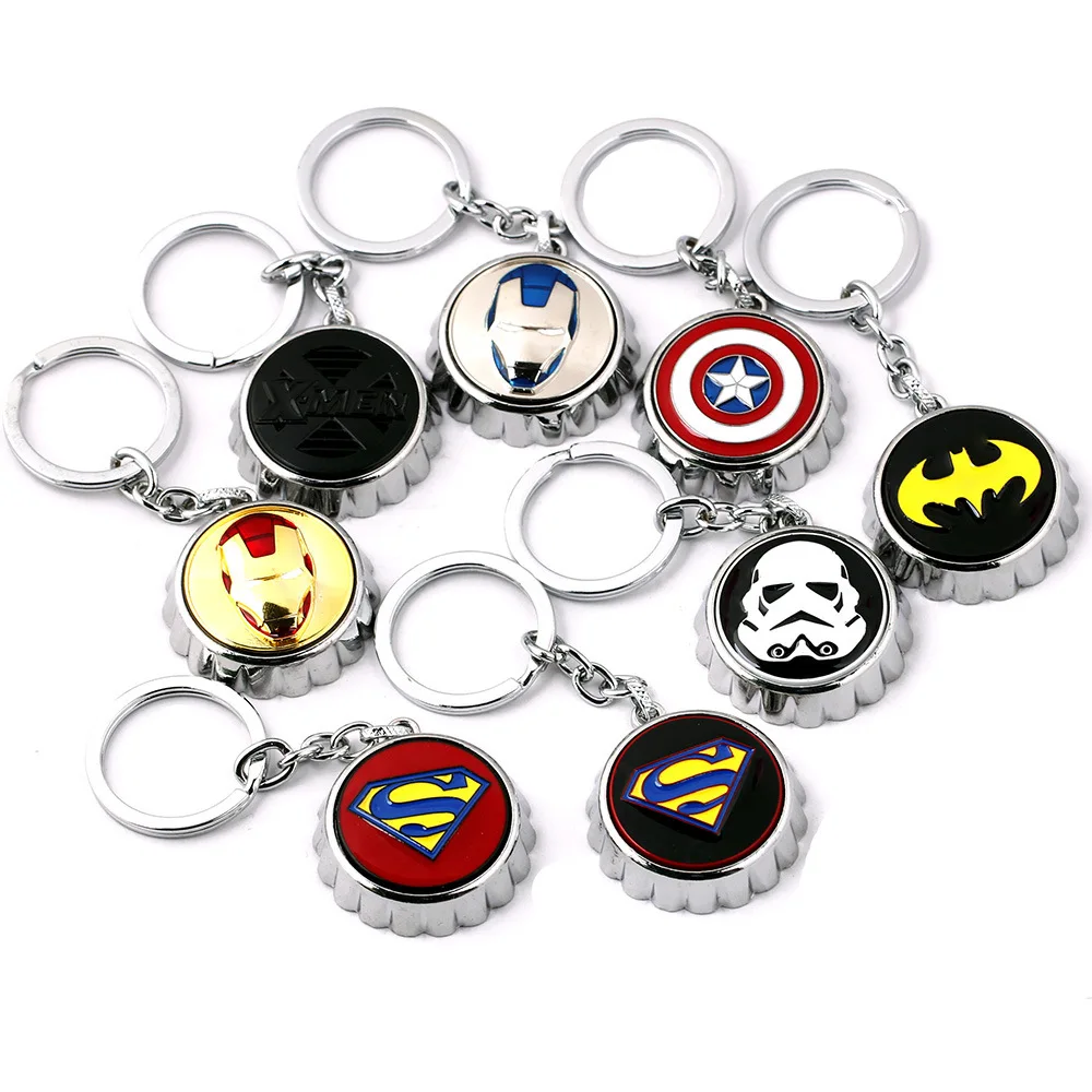 Marvel Captain America keychain Iron Man Spiderman Star Wars creative bottle opener pendant key chain Jewelry Chaveiros Llaveros
Marvel Captain America keychain Iron Man Spiderman Star Wars creative bottle opener pendant key chain Jewelry Chaveiros Llaveros