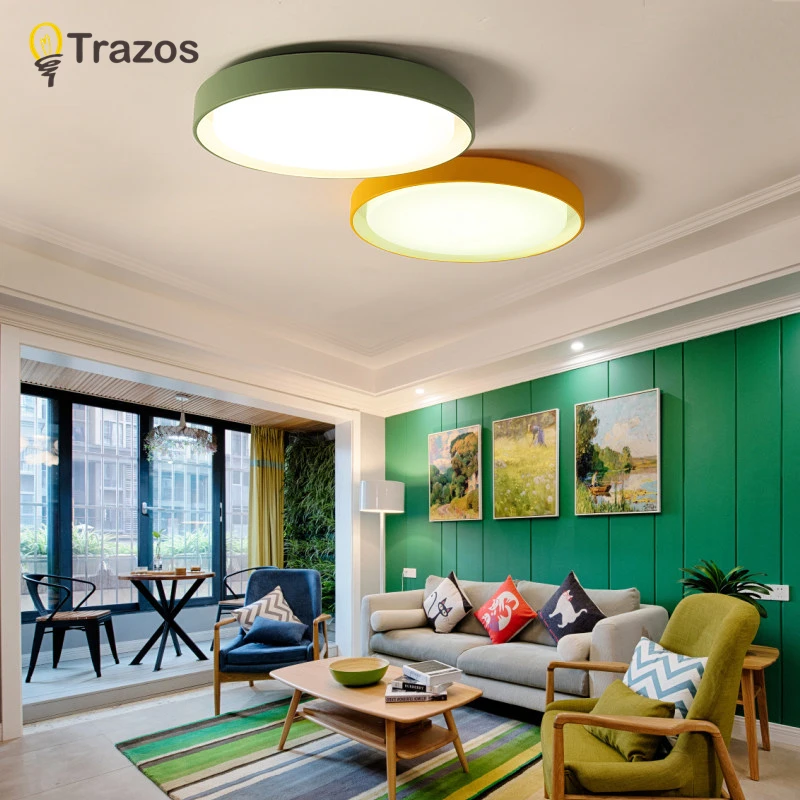 TRAZOS LED Ceiling Lights Nordic Style Ceiling Mounted Round Light For Living Room Color Metal Frame Kitchen Lighting Fixture
TRAZOS LED Ceiling Lights Nordic Style Ceiling Mounted Round Light For Living Room Color Metal Frame Kitchen Lighting Fixture