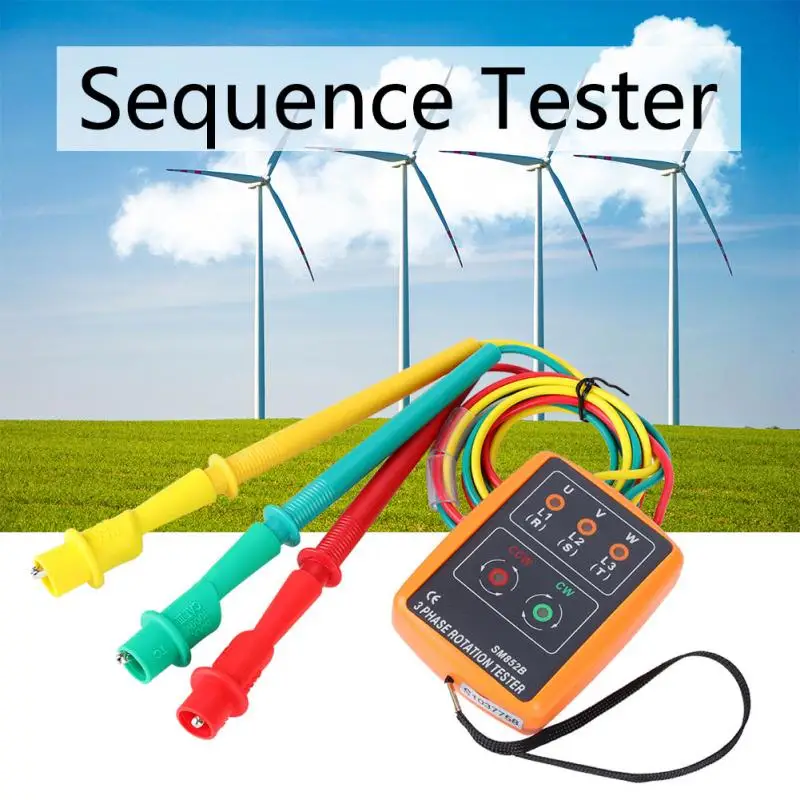 3-Phase Tester SM-852B 3-Phase Sequence Tester 60V~600V AC Sequence Order Rotation Indicator Tester 20Hz-400Hz
3-Phase Tester SM-852B 3-Phase Sequence Tester 60V~600V AC Sequence Order Rotation Indicator Tester 20Hz-400Hz