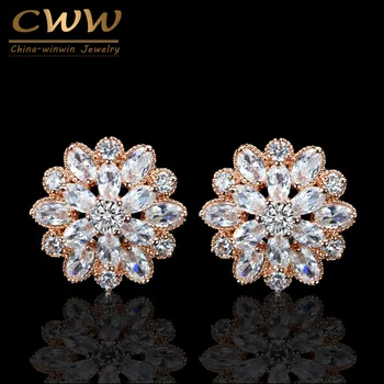 CWWZircons Trendy Delicate Cubic Zirconia Earing Jewelry Top Quality Big Rose Gold Color Stud Earring For Women CZ079
CWWZircons Trendy Delicate Cubic Zirconia Earing Jewelry Top Quality Big Rose Gold Color Stud Earring For Women CZ079