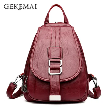 Leisure Women Backpack Solid Leather Belts Backpacks Female Designer School Bags for Teenager Girls Travel Back Pack Sac A Dos
Leisure Women Backpack Solid Leather Belts Backpacks Female Designer School Bags for Teenager Girls Travel Back Pack Sac A Dos