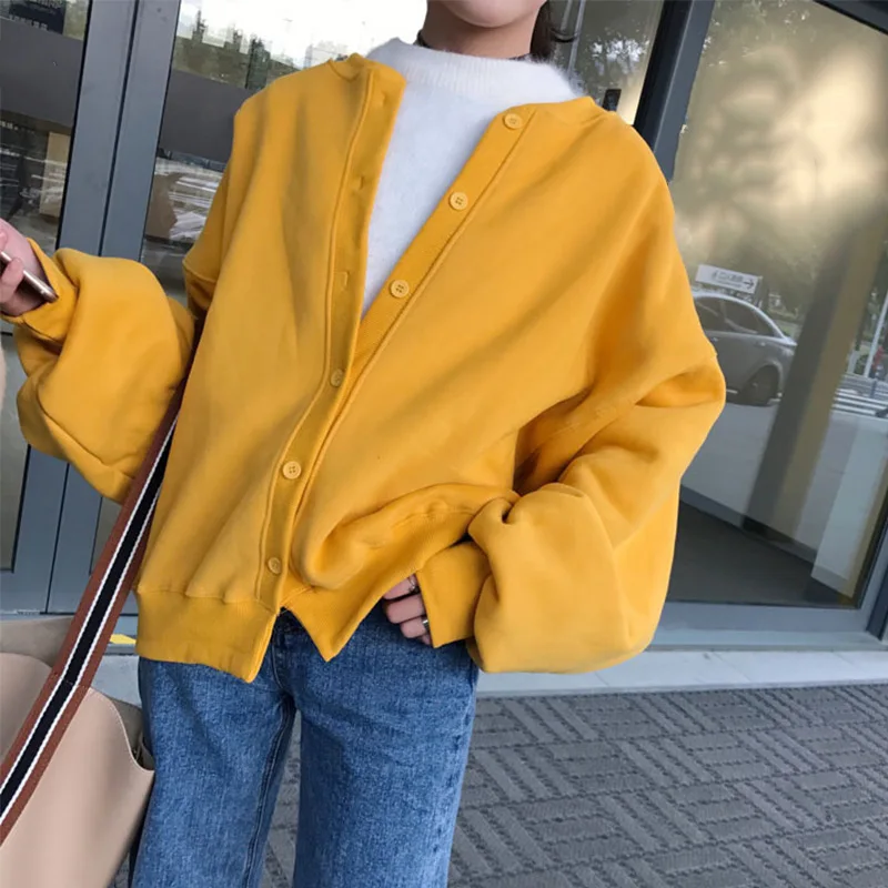 Women Autumn Cardigans Harajuku Loose Long Sleeves Round Neck Female Coat Sweater XIN-Shipping
Women Autumn Cardigans Harajuku Loose Long Sleeves Round Neck Female Coat Sweater XIN-Shipping